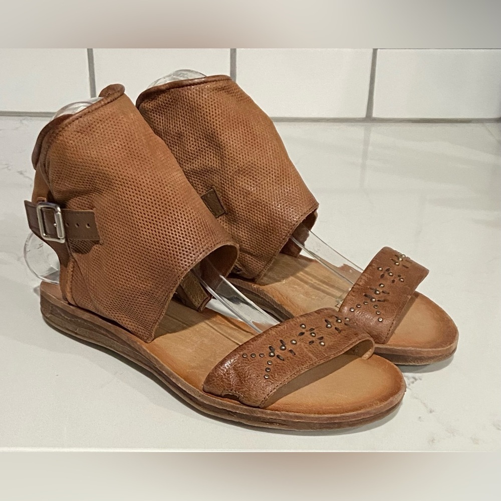 Miz Mooz Forge Leather Sandals In Brandy Brown Women’s Size EU39 US 8.5/9 New